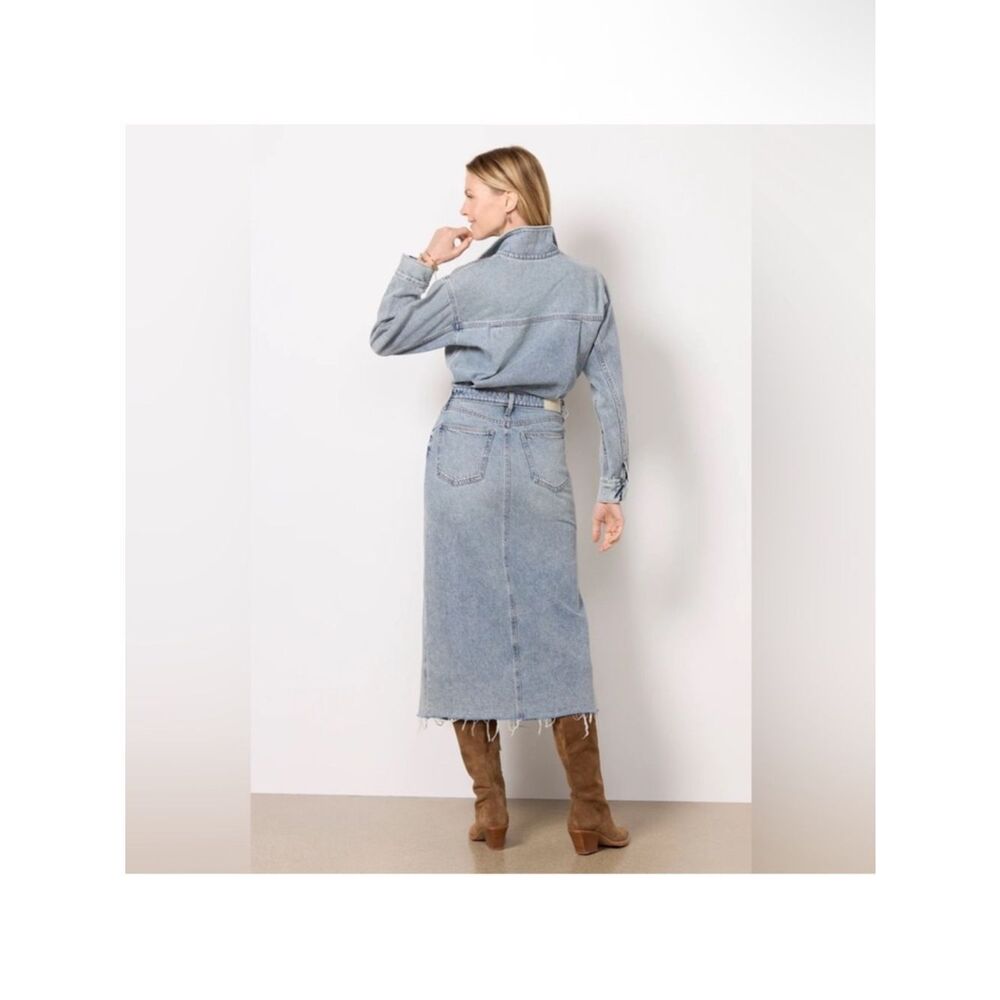 Pistola Women's Amira Midi 100% Cotton Jean Dress in Riviera Size XS - Picture 4 of 11